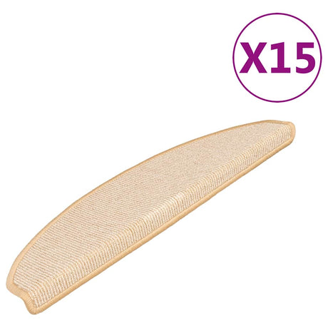 VidaXL Stufenmatten 15 Stück 65x21x4 cm cremefarben