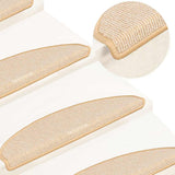 Vidaxx Stufenmatten 15 St. 65x21x4 cm creme halbrund groß