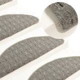 Vidaxl -Treppenmatten 15 ST 65x21x4 cm Grau