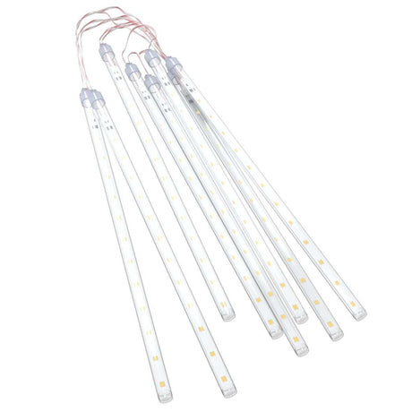Vidaxl meteoorlichten 8 st 192 led's binnen buiten 30 cm warmwit