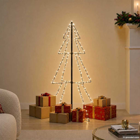 VIDAXL KegelKERSTBOOM 160 LEDs innerhalb und außerhalb von 78x120 cm