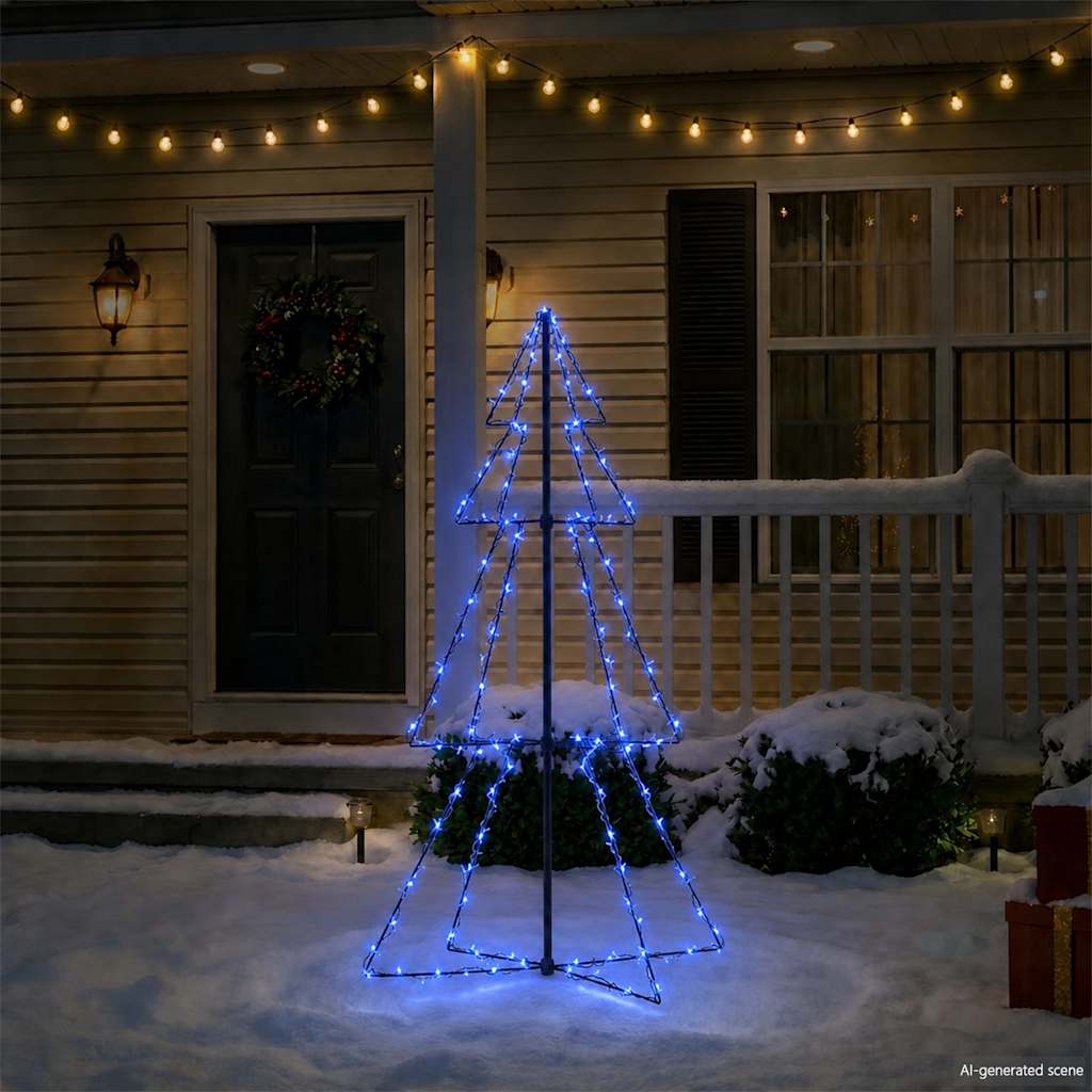 VIDAXL KegelKERSTBOOM 160 LEDs innerhalb und außerhalb von 78x120 cm