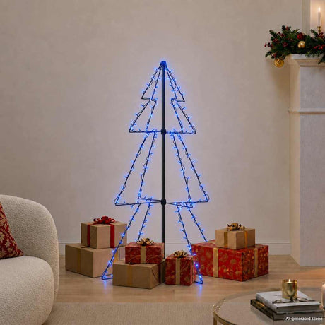 VIDAXL KegelKERSTBOOM 160 LEDs innerhalb und außerhalb von 78x120 cm