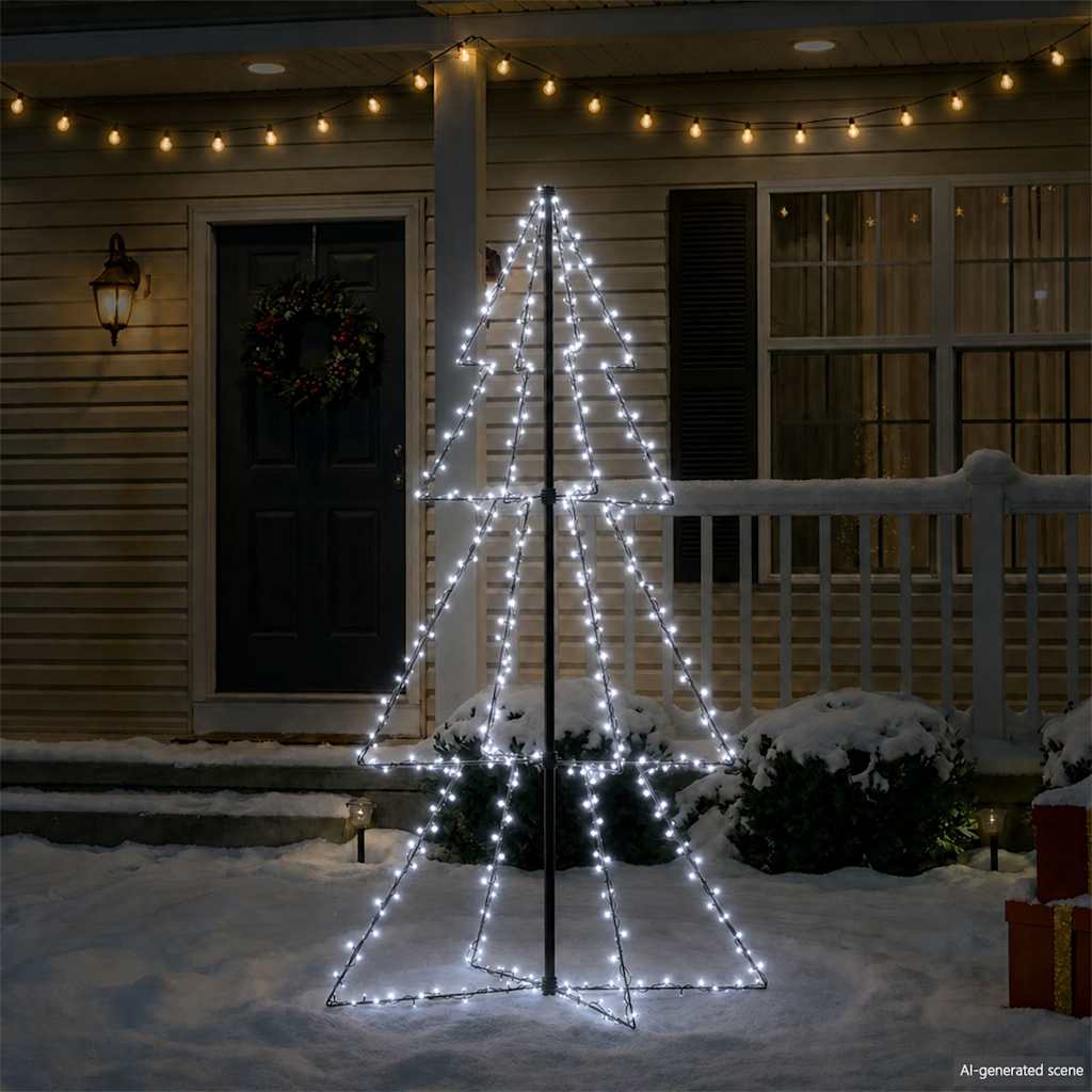Vidaxl KegelKERSTBOOM 200 LEDs innerhalb und außerhalb von 98x150 cm