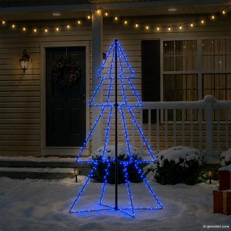 Vidaxl KegelKERSTBOOM 200 LEDs innerhalb und außerhalb von 98x150 cm