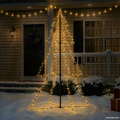 VIDAXL KegelKERSTBOOM 240 LEDs innerhalb und außerhalb von 118x150 cm