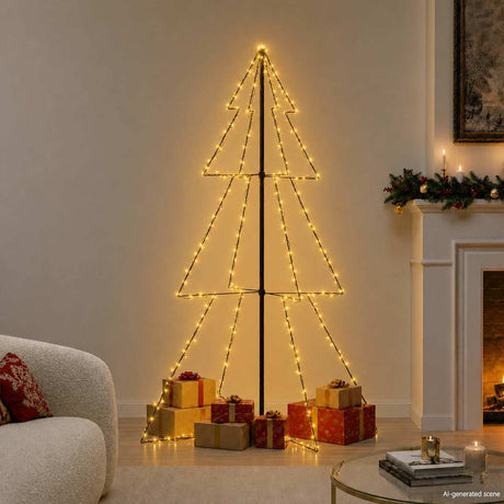 VIDAXL KegelKERSTBOOM 240 LEDs innerhalb und außerhalb von 118x150 cm