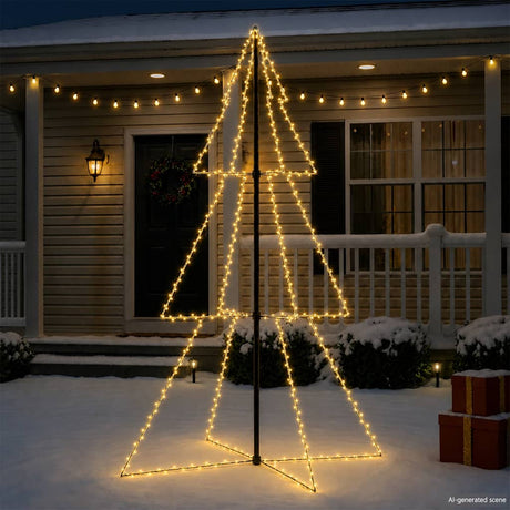 VIDAXL KegelKERSTBOOM 300 LEDs innerhalb und außerhalb 120x220 cm