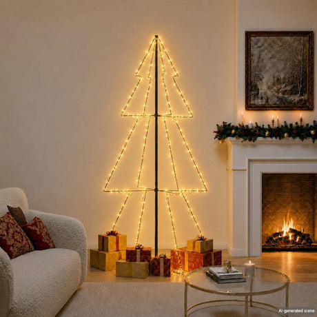 VIDAXL KegelKERSTBOOM 300 LEDs innerhalb und außerhalb 120x220 cm