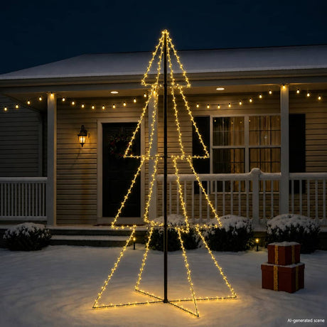 VIDAXL KegelKERSTBOOM 360 LEDs innerhalb und außerhalb von 143x250 cm
