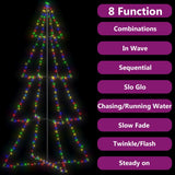 VIDAXL KegelKERSTBOOM 360 LEDs innerhalb und außerhalb von 143x250 cm