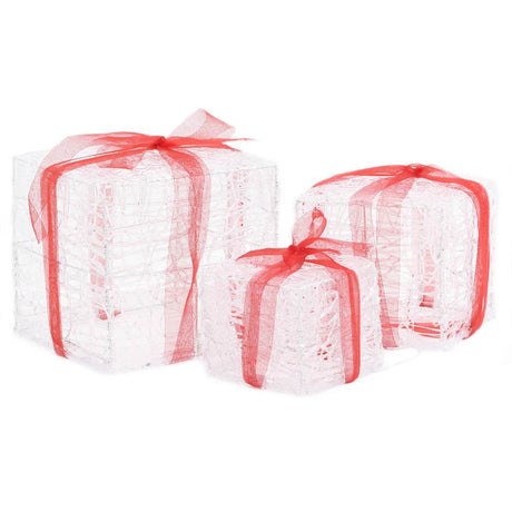 Vidaxl Weihnachtsbeleuchtung Geschenkboxen 3 St dekoratives Acryl farbenfroh