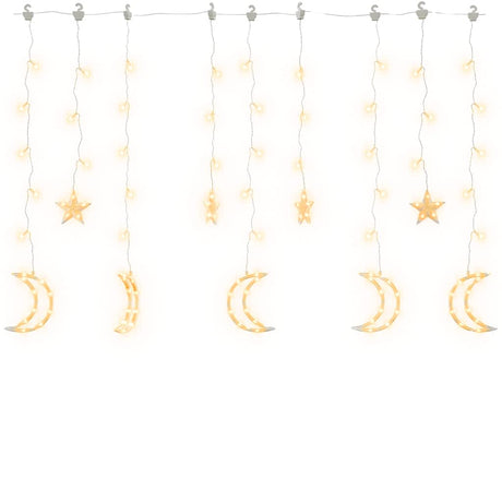 Vidaxl leichte Girlandstern und Mond Fernbedienung 138 LEDs warm Weiß