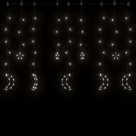 Vidaxl leichte Girlandstern und Mond Fernbedienung 138 LEDs Kalt weiß
