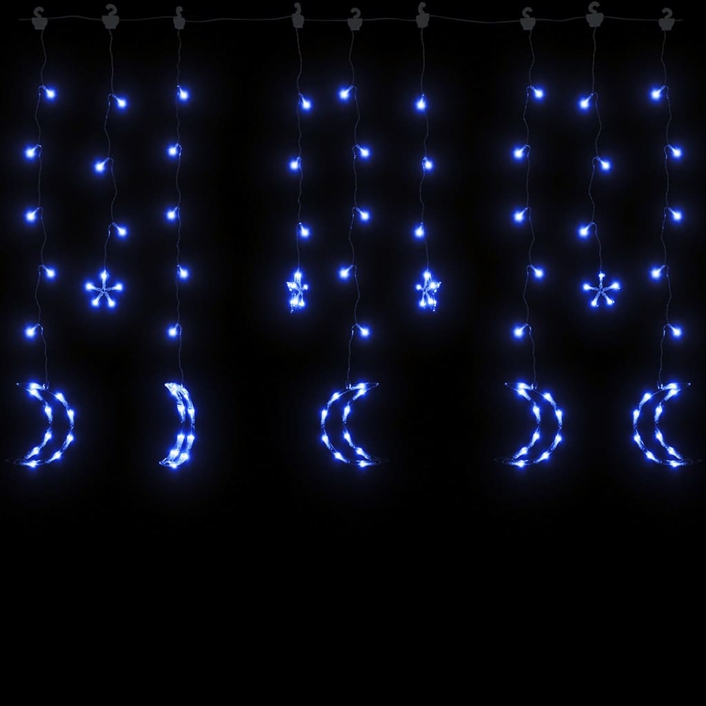 Vidaxl Light Girland Star und Mond Fernbedienung 138 LEDs Blau