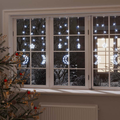 Vidaxl leichte Girlandstern und Mond Fernbedienung 345 LEDs Kalt weiß