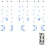 Vidaxl Light Girland Star und Mond Fernbedienung 345 LEDs Blau