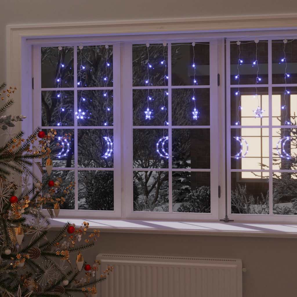 Vidaxl Light Girland Star und Mond Fernbedienung 345 LEDs Blau