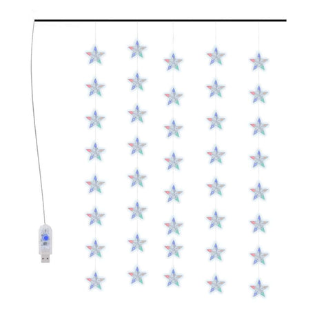 Vidaxl Light Cord Vorhangsterne mit 200 LEDs 8 Funktionen Multi -Colored