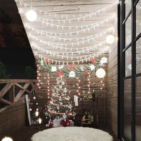 VidaXL Lichterkabel mit 200 LEDs, 8 Funktionen, kaltweiß, 20 m
