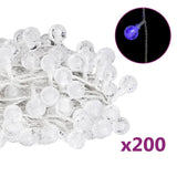 Vidaxl -Lichtkabel mit 200 LEDs 8 Funktionen blau 20 m