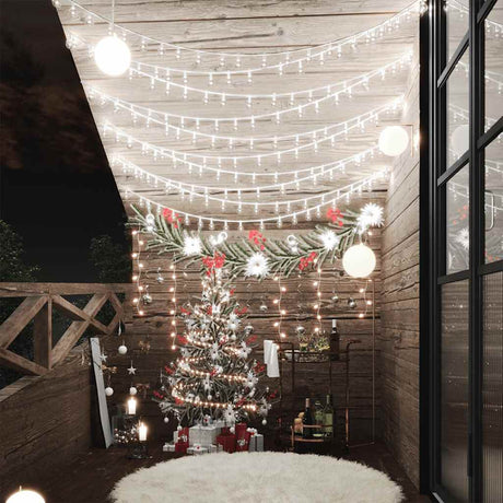 Vidaxxl Lichtkabel mit 400 LEDs, 8 Funktionen, kaltweiß, 40 m