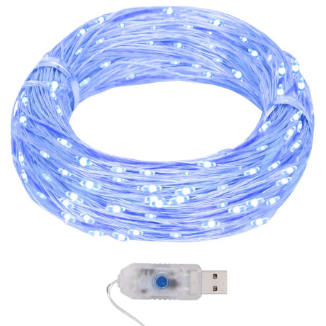 VidaXL-Lichtkabel mit 400 microLEDs blau 8 Funktionen 40 m