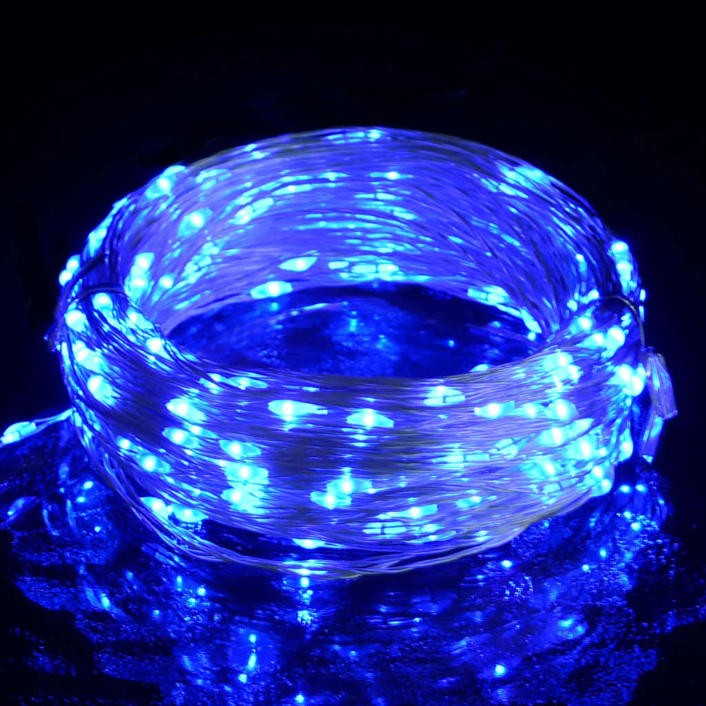 VidaXL-Lichtkabel mit 400 microLEDs blau 8 Funktionen 40 m