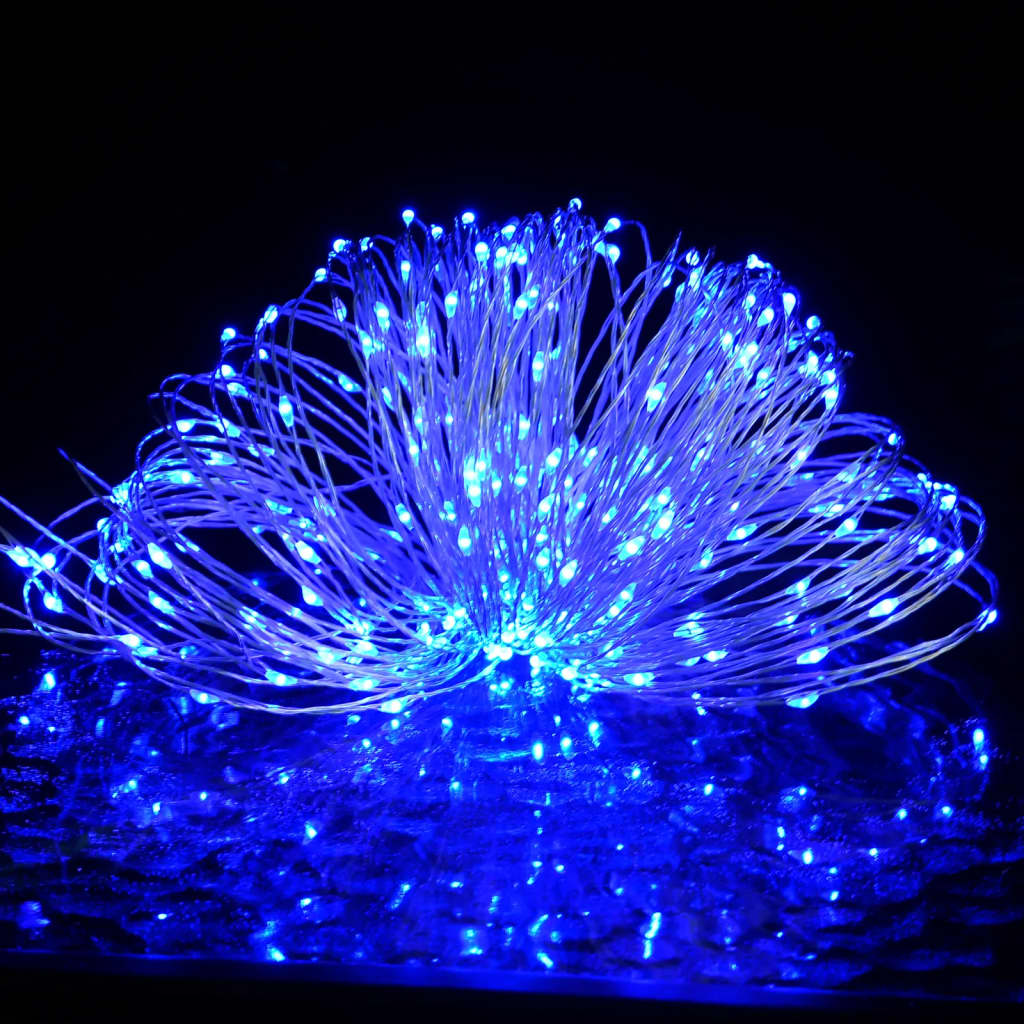 VidaXL-Lichtkabel mit 400 microLEDs blau 8 Funktionen 40 m