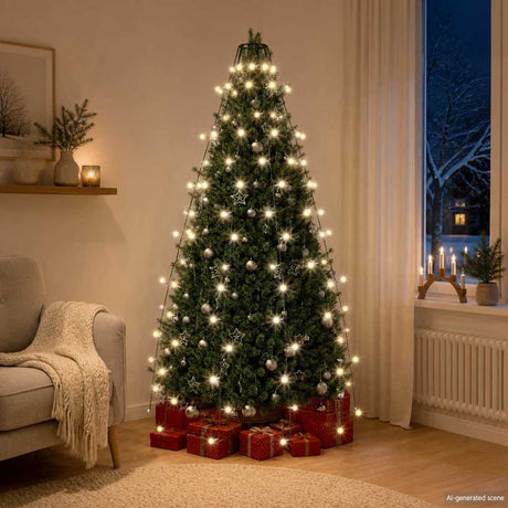 Vidaxx Weihnachtsbaumbeleuchtung mit 150 LEDs kaltweißes Netz 150 cm