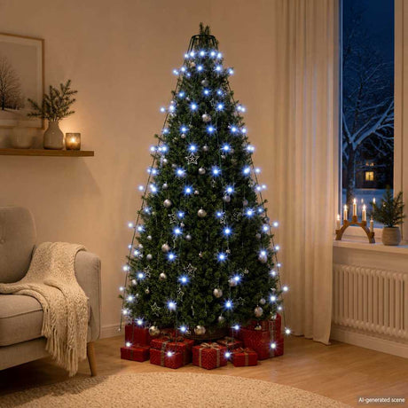 Vidaxl Weihnachtsbaumbeleuchtung mit 150 LEDs Blaues Netz 150 cm