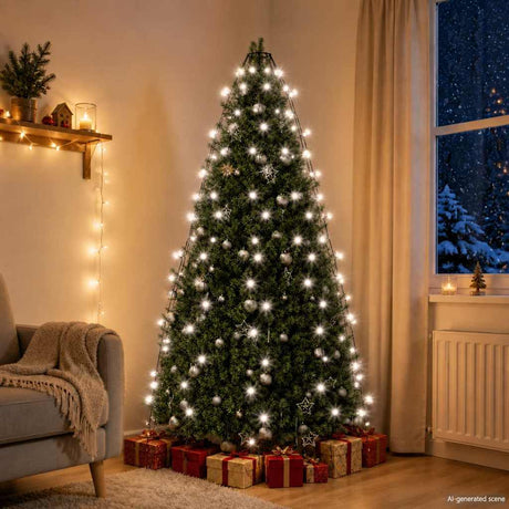 Vidaxl Weihnachtsbaumbeleuchtung mit 180 LEDs kaltes weißes Netz 180 cm