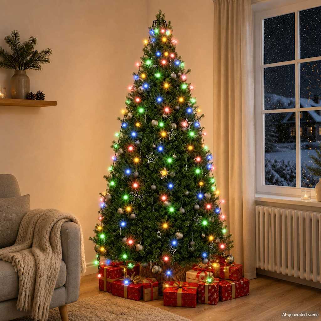 Vidaxl kerstboomverlichting met 210 led's meerkleurig net 210 cm