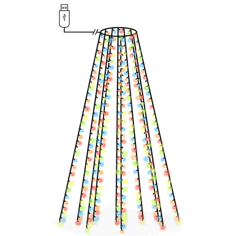 VIDAXL Weihnachtsbaumbeleuchtung mit 300 LEDs Multi -gefärbtes Netz 300 cm