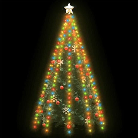 VIDAXL Weihnachtsbaumbeleuchtung mit 300 LEDs Multi -gefärbtes Netz 300 cm