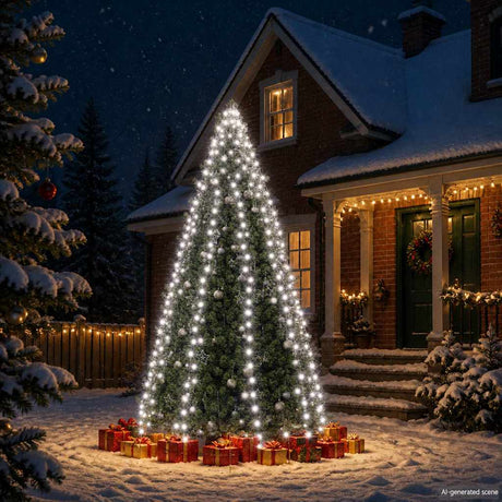 Vidaxl Weihnachtsbaumbeleuchtung mit 400 LEDs kaltes weißes Netz 400 cm