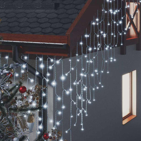 Vidaxl leichter Vorhang mit 400 LEDs und 8 Funktionen 10 m kalt weiß