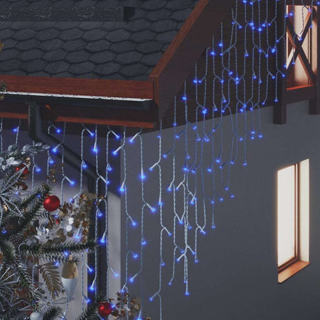 VIDAXL Light Vorhang mit 400 LEDs und 8 Funktionen 10 m blau