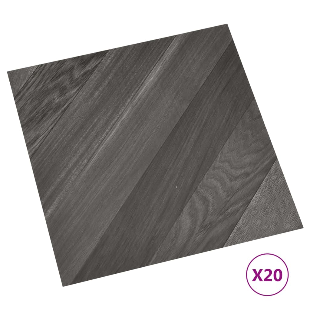 VIDAXL Dielen 20 St. Selbstadhäsiv 1,86 m² PVC gestreiftes Grau