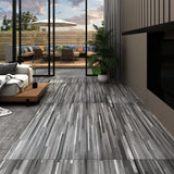 Vidaxl Dielen selbst -adhäsiv 5,21 m² 2 mm PVC gestreiftes Grau