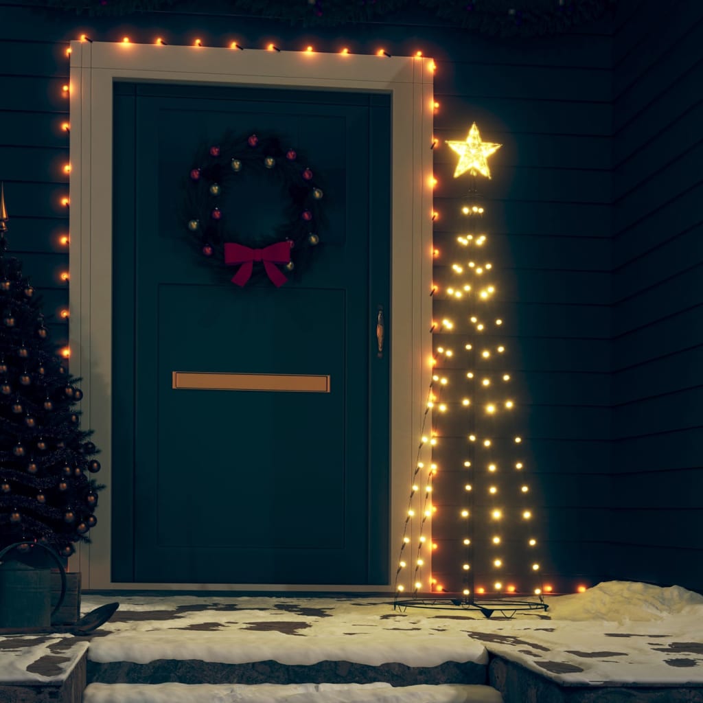 Vidaxl KegelKERSTBOOM 70 Warm -White LEDs 50x120 cm