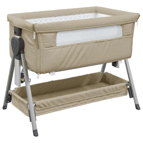 Vidaxl babybox met matras linnen taupe