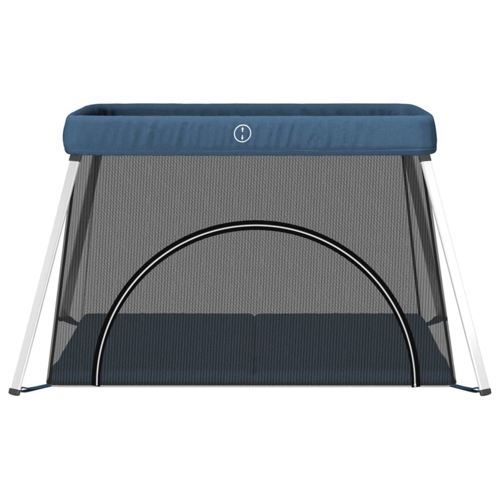 Vidaxl Babybox mit Matratze Leinen Marine Blau
