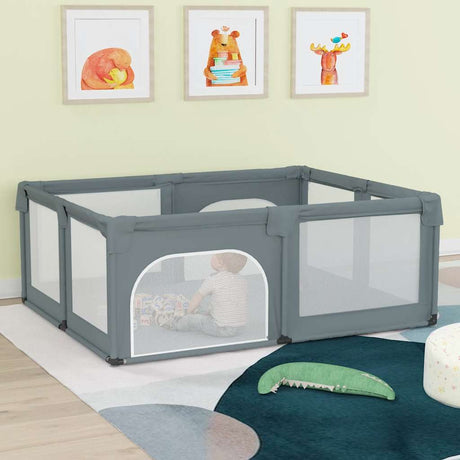 VidaXL Babybox mit 2 Türen Oxford-Stoff hellgrau