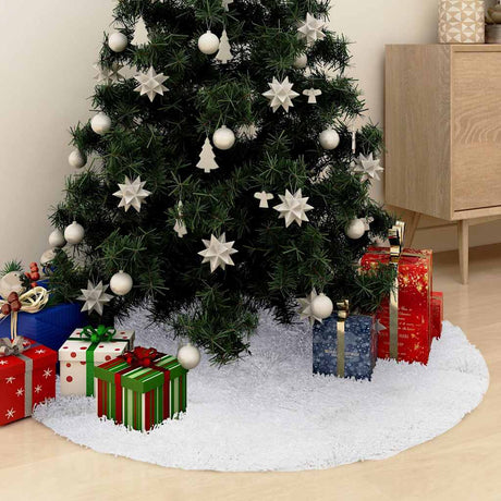 VidaXL Weihnachtsbaumrock Weiß 150 cm Kunstfell