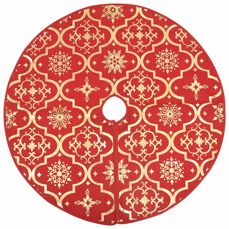 VidaXL Luxus Weihnachtsbaumrock mit Socke rot 150 cm Stoff