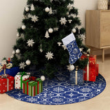 Vidaxl Weihnachtsbaumrock Luxus mit Sock 122 cm Stoff Blau