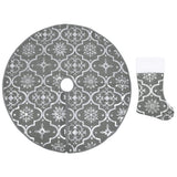 Vidaxl Weihnachtsbaumrock Luxus mit Sock 90 cm Stoff grau