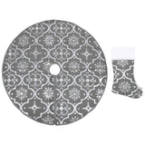 Vidaxl Weihnachtsbaumrock Luxus mit Sock 90 cm Stoff grau