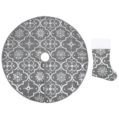 Vidaxl Weihnachtsbaumrock Luxus mit Sock 90 cm Stoff grau
